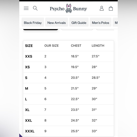 Psycho Bunny Pima Cotton Blue V-Neck Tee with Bunny Logo In Men’s 6/Men’s Large - Picture 5 of 5